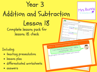 Check lesson pack (Year 3 Addition and Subtraction)