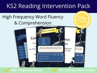 KS2 Reading Intervention | Dyslexia Friendly | High Frequency Words | Fluency & Comprehension Pack A