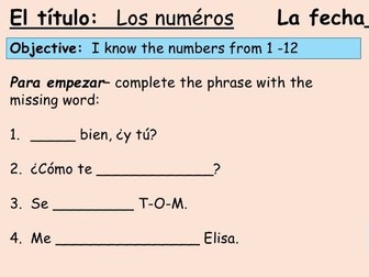 numbers and age y7 Spanish 2 lessons