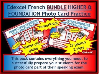 Photo Card French Speaking Edexcel GCSE BUNDLE