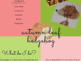 EAL Gardening Craft Activity - Autumn Leaf Hedgehog
