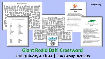 Roald Dahl Crossword Quiz Teaching Resources
