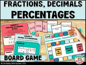 Fraction, Decimal, Percentage Board Game