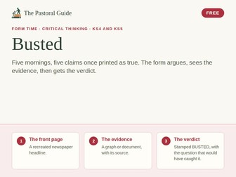 Critical thinking starters for form time: five real claims that fell apart, KS4 and KS5
