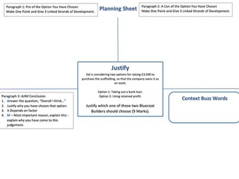Edexcel GCSE Business 9 Mark Planning Sheet