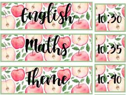 Apple themed timetable