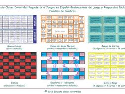 Word Families 6 Spanish Text Game Bundle