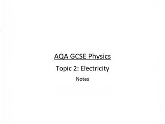 AQA GCSE Physics Revision - Topic 2 - Electricity (*RevisionPro*)