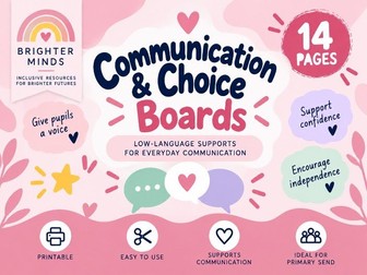 SEND Communication & Choice Boards | Help, Break & Feelings Visuals | Primary