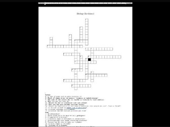 Biology Revision Crossword