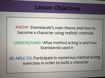 Stanislavski Year 12 Practitioners
