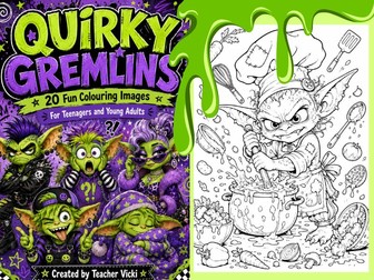 Quirky Gremlins Colouring Pages for Teens | 20 Fun Printable Colouring Sheets