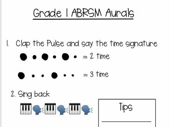 Grade 1 ABRSM Aural Worksheet