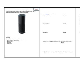GCSE Design & Technology 9-1 Designing and Making Principles practise exam question / REVISION