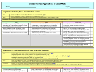 Unit 8 (Business Applications of Social Media) Checklist - BTEC Level 3 Computing