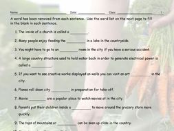 City-Country Living Missing Word