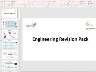 Revision Pack for EDUQAS Vocational Award in Engineering