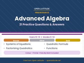 Advanced Algebra — 21 Practice Questions & Answers