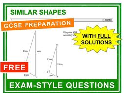 GCSE 9-1 Exam Question Practice (Similar Shapes)