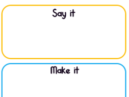 Say it, Make it, Write it | Teaching Resources