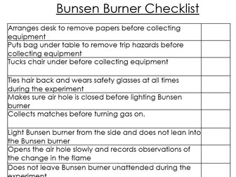 Introduction to bunsen burners and lab safety