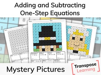 Thanksgiving One Step Equations With Addition and Subtraction | Mystery Pictures