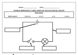 Science worksheet: Label parts of an electrical circuit | Teaching ...