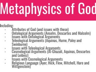 AQA A-Level Philosophy - Metaphysics of God (complete unit)
