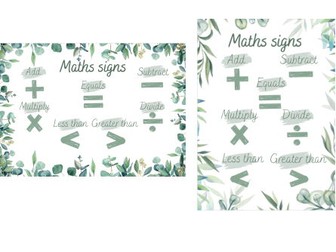 Mathematical signs posters - KS1