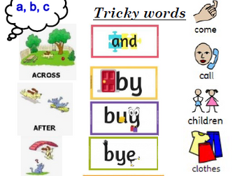 Visual/pictorial Tricky Word Spelling Bank (HFW)