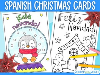 Spanish Christmas cards to colour and write KS2 KS3 Navidad