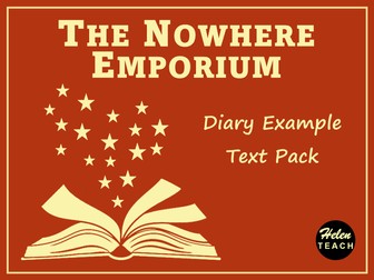 The Nowhere Emporium Diary Example Text Pack