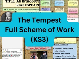 The Tempest KS3 Full Scheme of Work