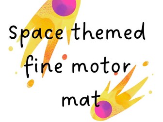 Space themed fine motor mat