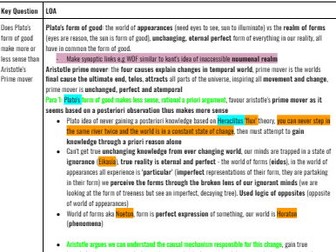 OCR A Level Religion Ethics and Philosophy essay plans for every topic + possible question