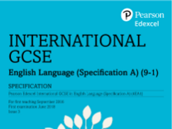 Edexcel IGCSE English Language coursework pack