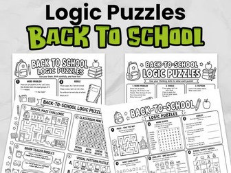 Back to School Logic Puzzles & Riddles | Primary Brain Teasers | No-Prep First Week Activities