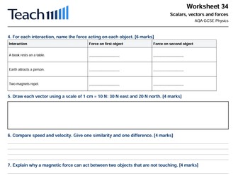 AQA GCSE Physics Forces Worksheets & Answers