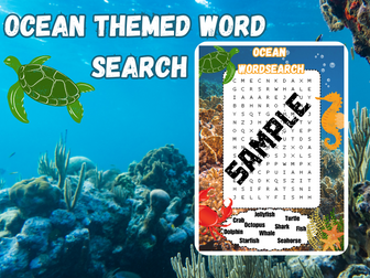 Ocean themed word search
