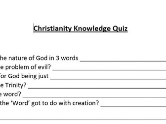 RS GCSE AQA Christianity knowledge quiz