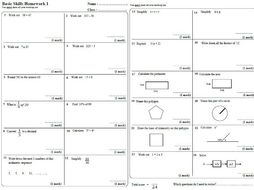 40 x ks3 maths homework sheets booklet with answers teaching