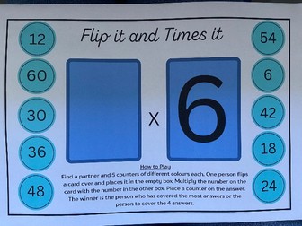 Complete set of Uno Flip Times Table Games (x2-x12)