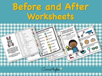 BEFORE AND AFTER WORKSHEETS