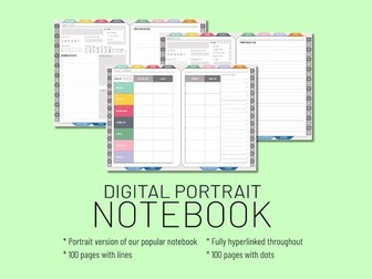 Digital Notebook | Portrait Version | 200 pages (100 with lines and 100 with dots)