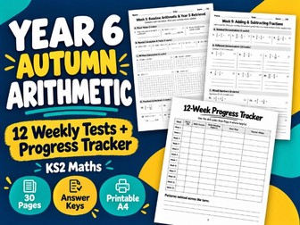 Year 6 Autumn Arithmetic Tests & Tracker