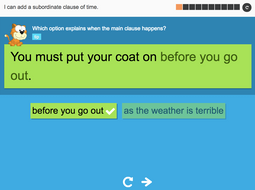 I can add a subordinate clause of time - Interactive Activity - Year 3 Spag
