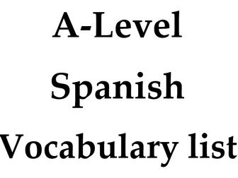 Edexcel Spanish A level Vocabulary Booklet