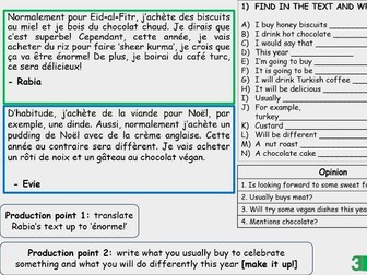 Un repas spécial [celebrating a special occasion - French]