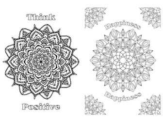 Mindful Mandala Colouring Sheets - featuring positivity quotes