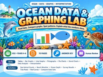 Ocean Data & Graphing Lab | KS2 Maths, Charts & Statistics | 70 Pages